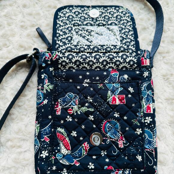 Vera Bradley Iconic RFID Mini Hipster Holiday Owl Crossbody Bag NEW - Picture 6 of 11